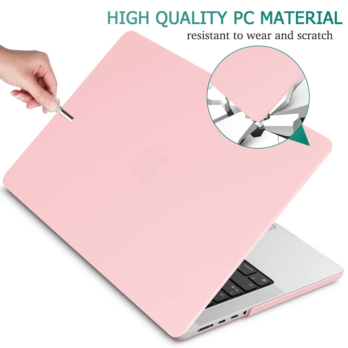 Suitable for MacBook Pro 14 Max Inch Case 2023 2022 2021 M2 A2779 M1 A2442 Hardshell Case Keyboard Cover Sold Pink