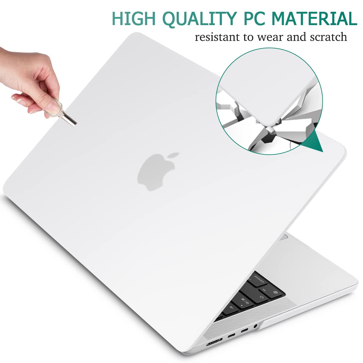 Suitable for MacBook Pro 14 Max Inch Case 2023 2022 2021 M2 A2779 M1 A2442 Hardshell Case Keyboard Cover White