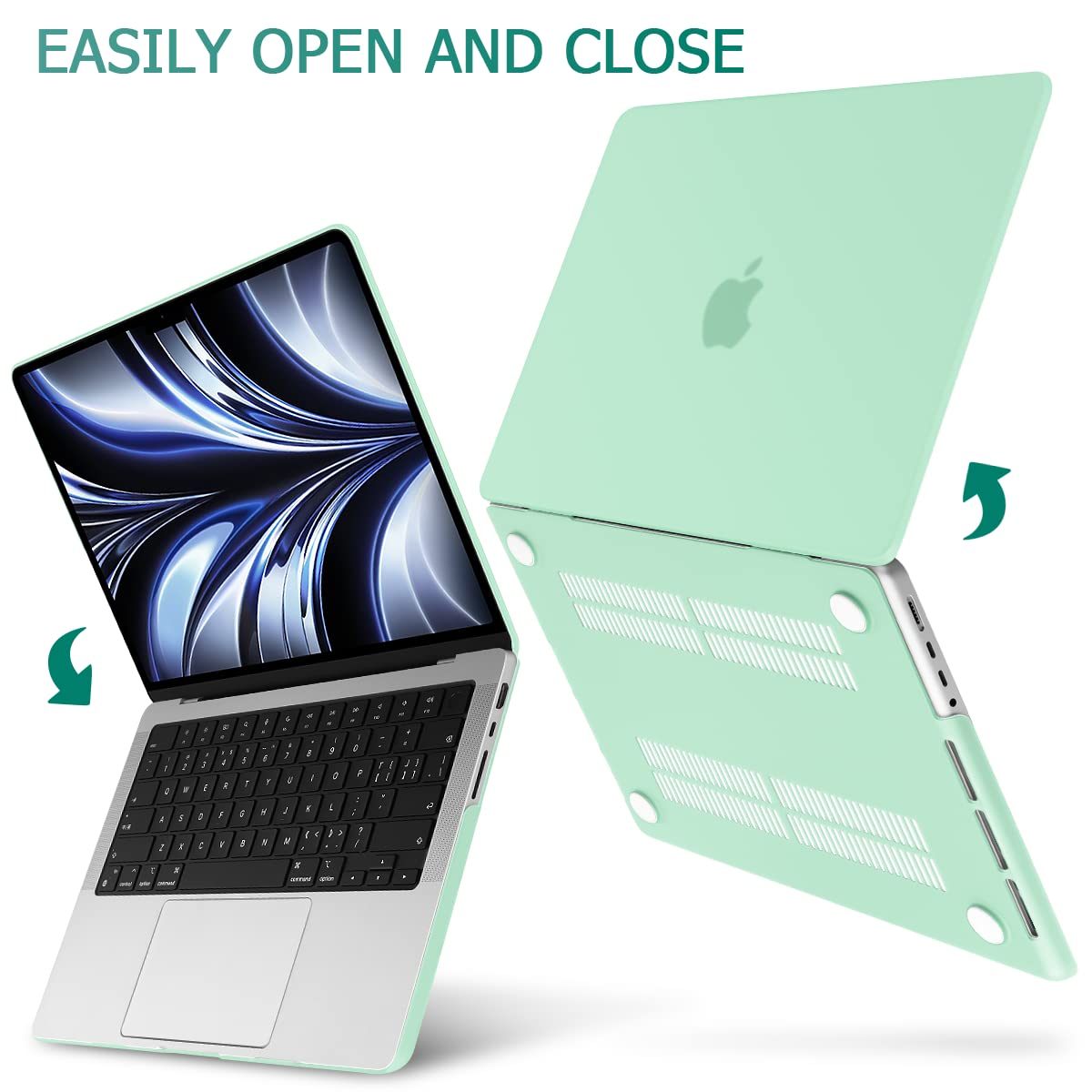 Suitable for  MacBook Pro 14 Max Inch Case 2023 2022 2021 M2 A2779 M1 A2442 Hardshell Case Keyboard Cover Green