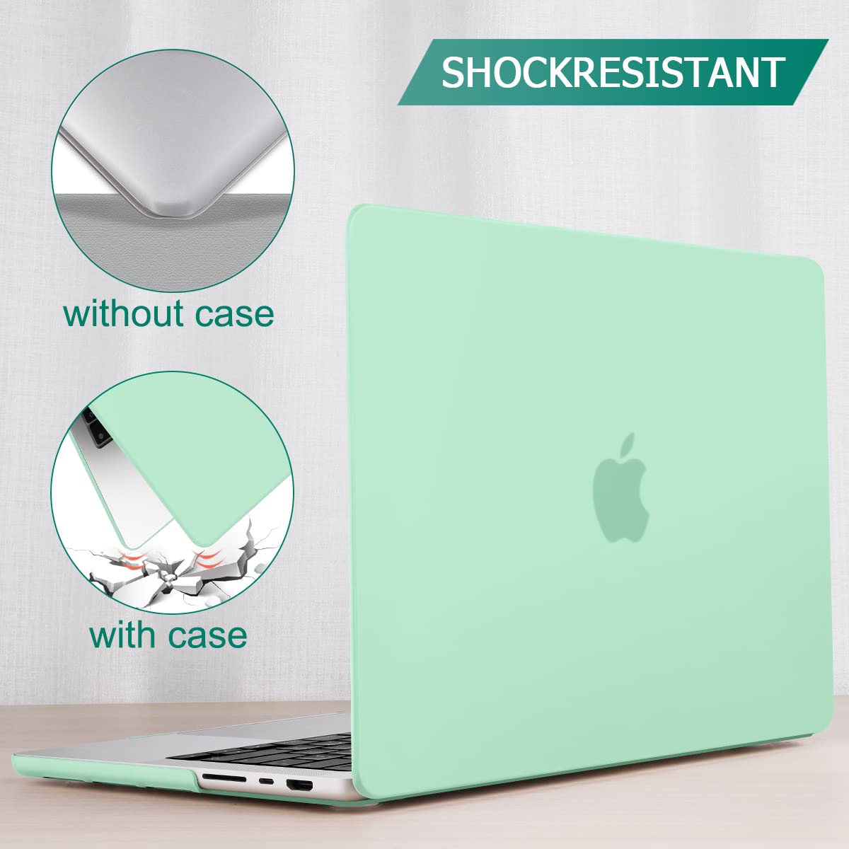 Suitable for  MacBook Pro 14 Max Inch Case 2023 2022 2021 M2 A2779 M1 A2442 Hardshell Case Keyboard Cover Green