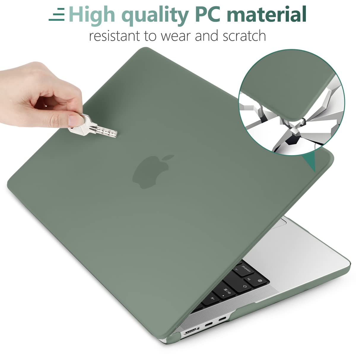 Suitable for  2023 2022 MacBook Air 13 inch case M2 Model A2681 Hard Shell Case Keyboard Cover Midnight Green