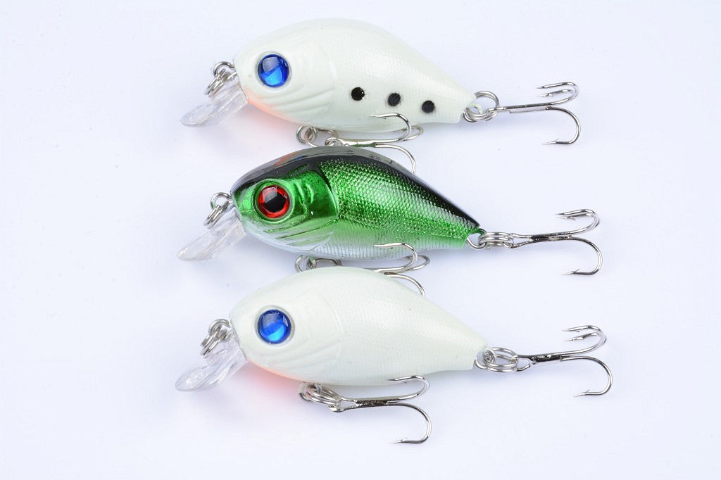 3x 5cm Popper Crank Bait Fishing Lure Lures Surface Tackle Saltwater