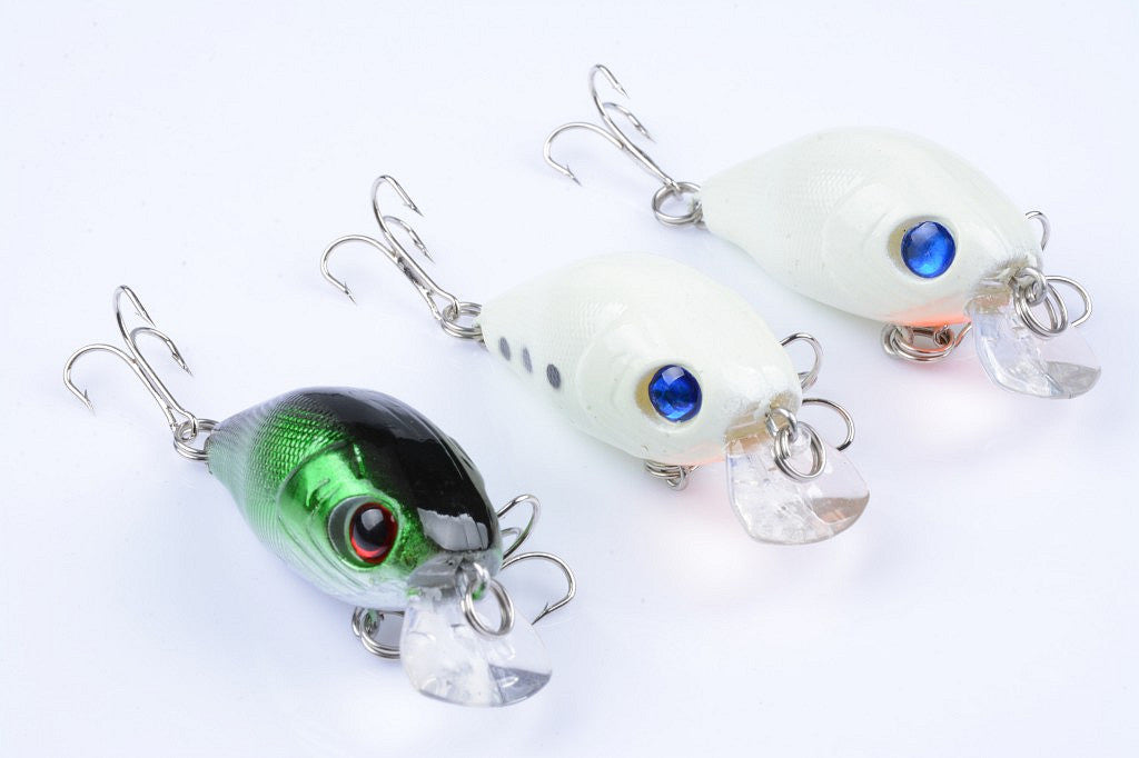 3x 5cm Popper Crank Bait Fishing Lure Lures Surface Tackle Saltwater