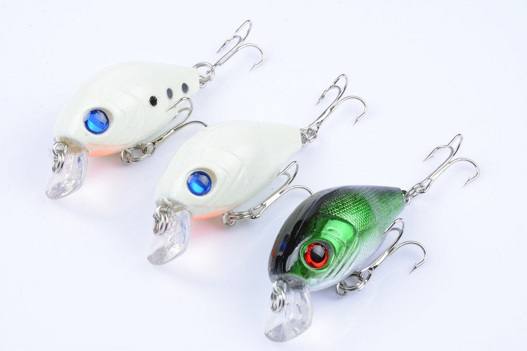 3x 5cm Popper Crank Bait Fishing Lure Lures Surface Tackle Saltwater