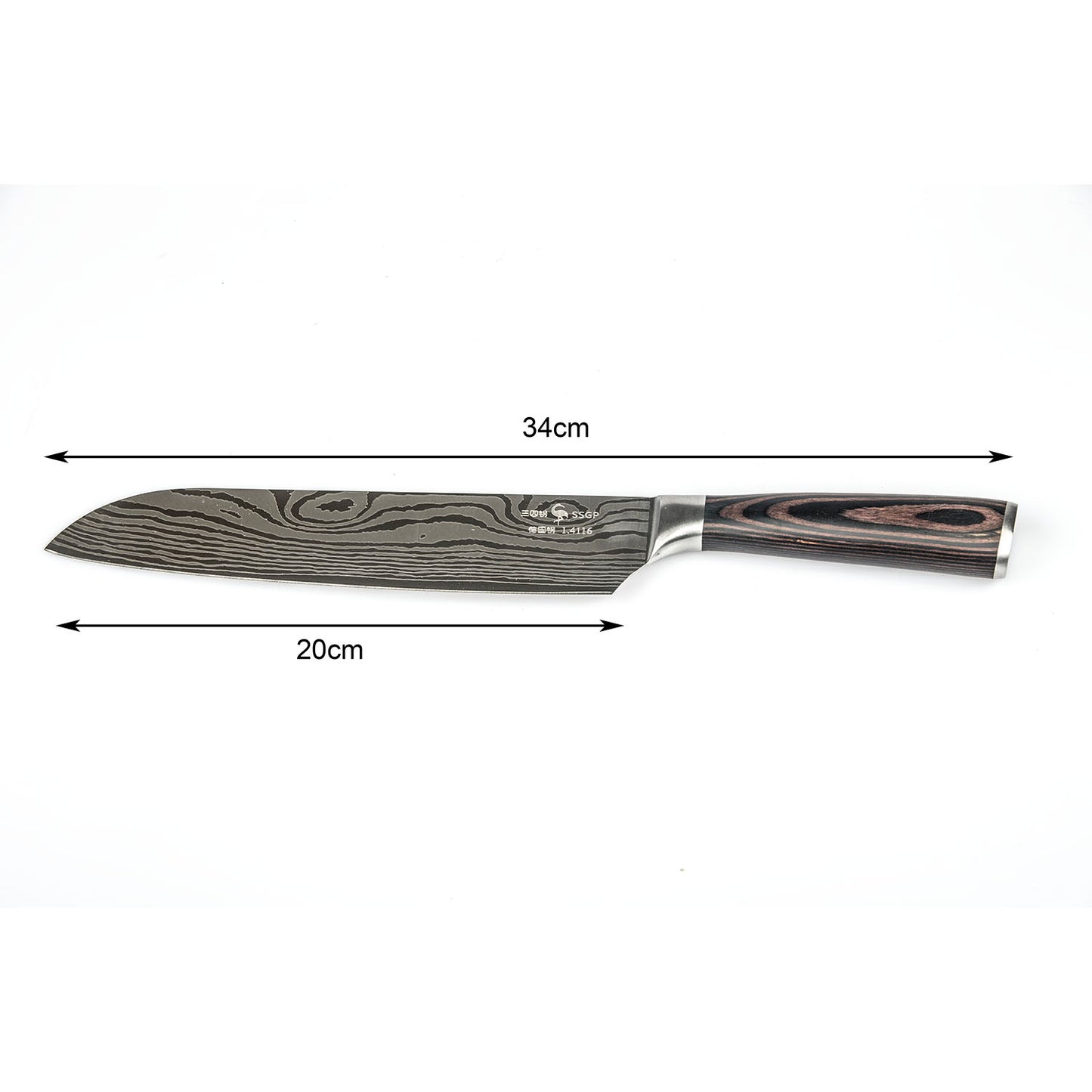 Japanese Chef Knife - Pro Kitchen Knife 34cm Chef's Knives High Carbon German Stainless Steel Sharp Knife