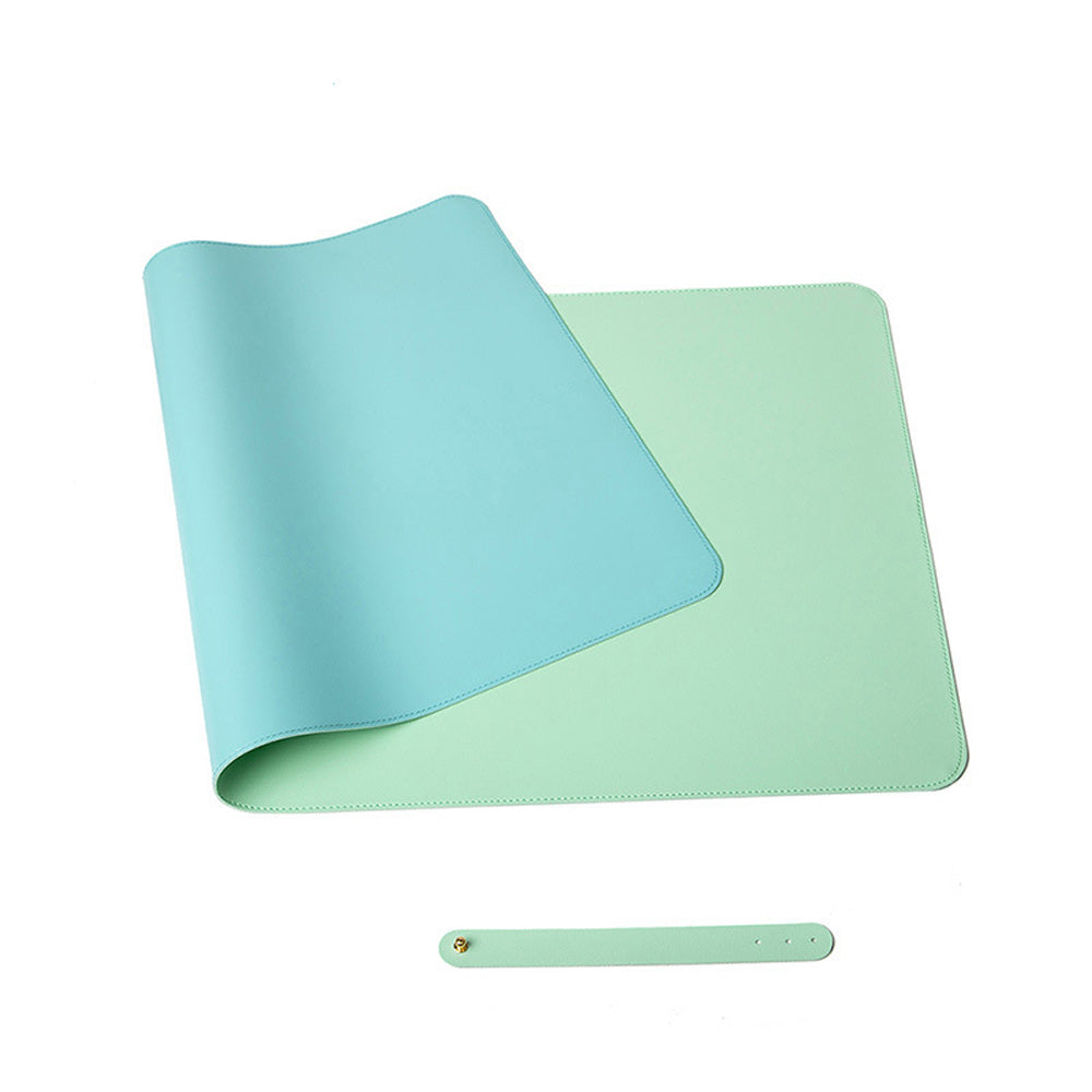 Green 90cm*45cm Dual UseOffice Desk Pad Waterproof PU Leather Computer Mouse Pad