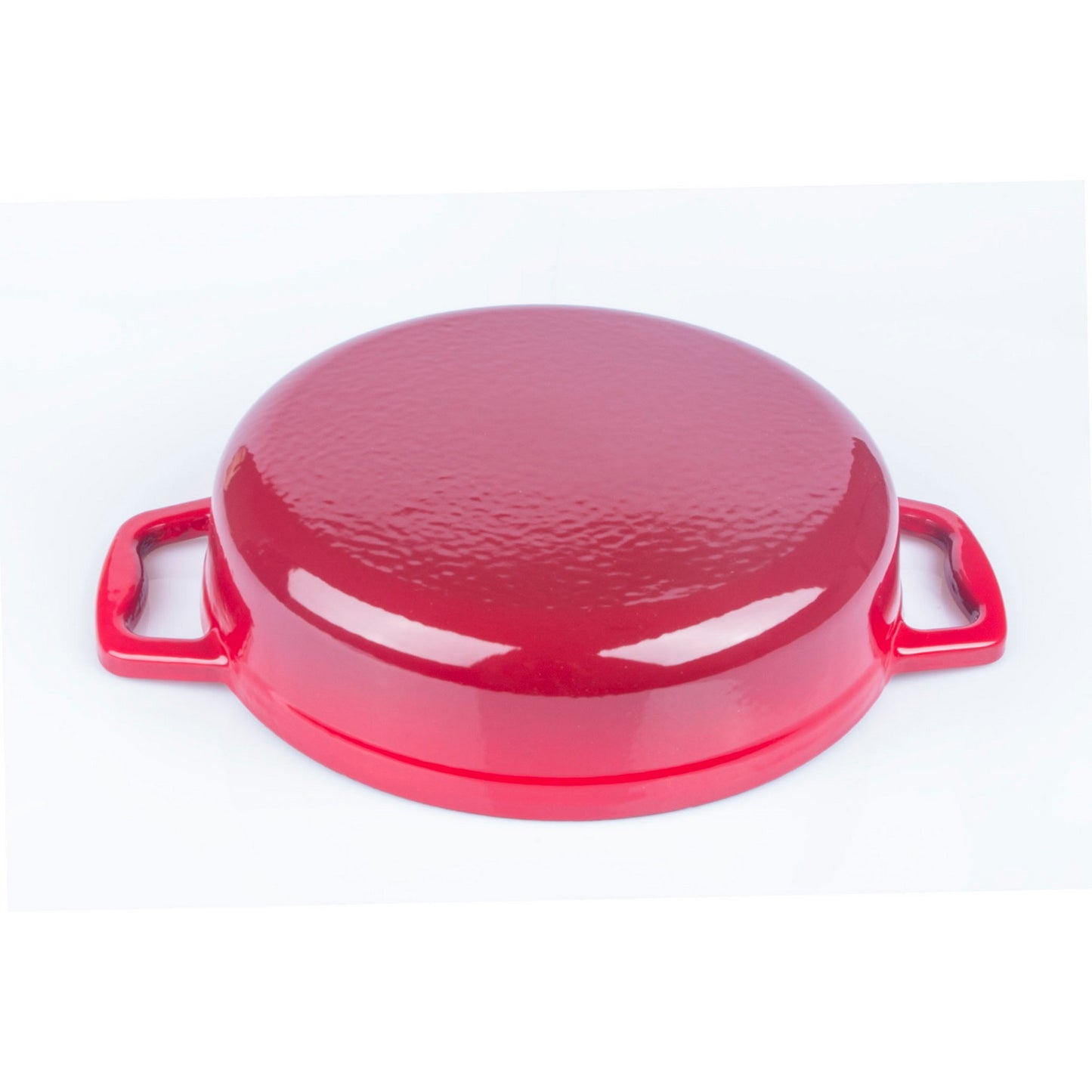 Enameled Cast Iron Cookware Casserole Braiser Pan, Round CastIron Skillet lid for Oven Red