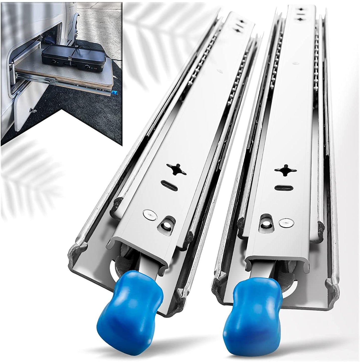 28in Pair 150KG Heavy Duty Drawer Slides Rails Runners Locking Ball Bearing