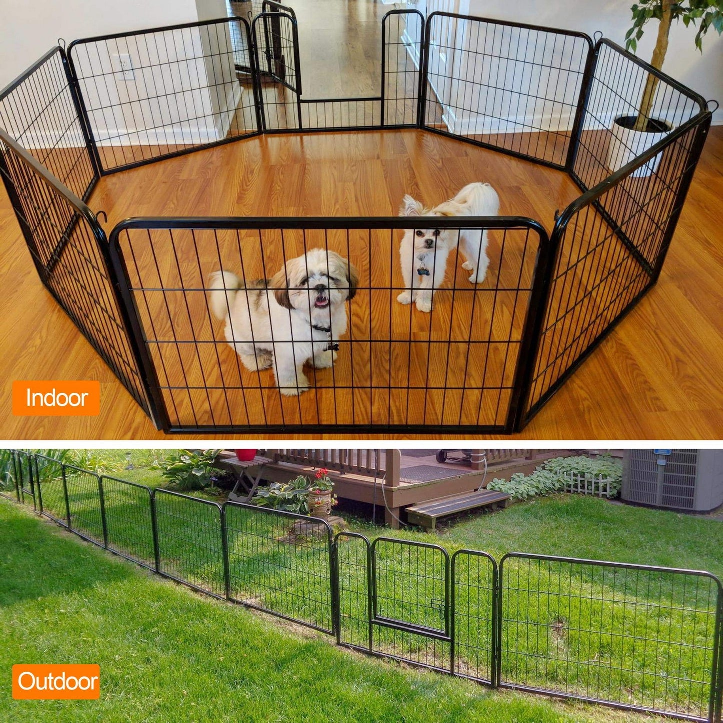 8 Panel Pet Dog Cat Bunny Puppy Play pen Playpen 60x80 cm Exercise Cage Dog Panel Fence