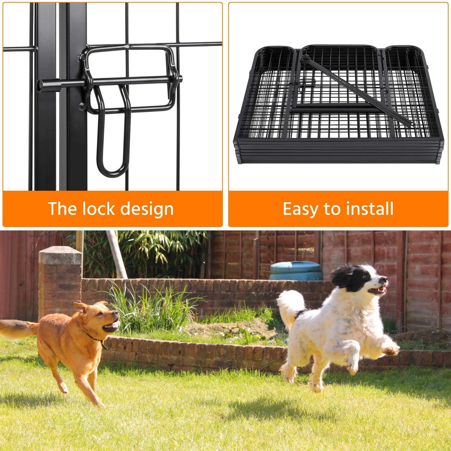 8 Panel Pet Dog Cat Bunny Puppy Play pen Playpen 60x80 cm Exercise Cage Dog Panel Fence