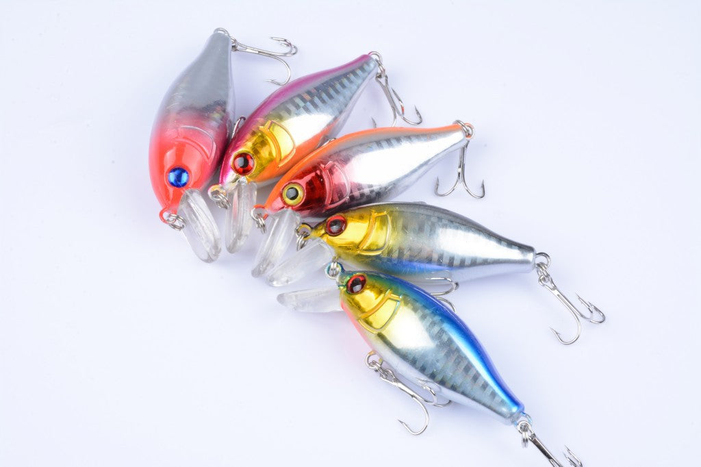 5x 7.5cm Popper Crank Bait Fishing Lure Lures Surface Tackle Saltwater