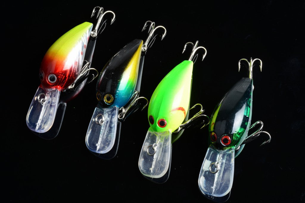 4x 7.3cm Popper Crank Bait Fishing Lure Lures Surface Tackle Saltwater