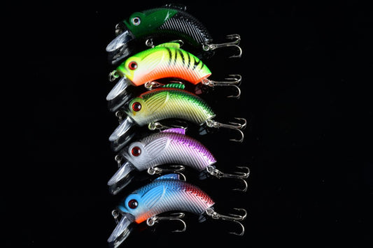 5x 5.5cm Popper Crank Bait Fishing Lure Lures Surface Tackle Saltwater