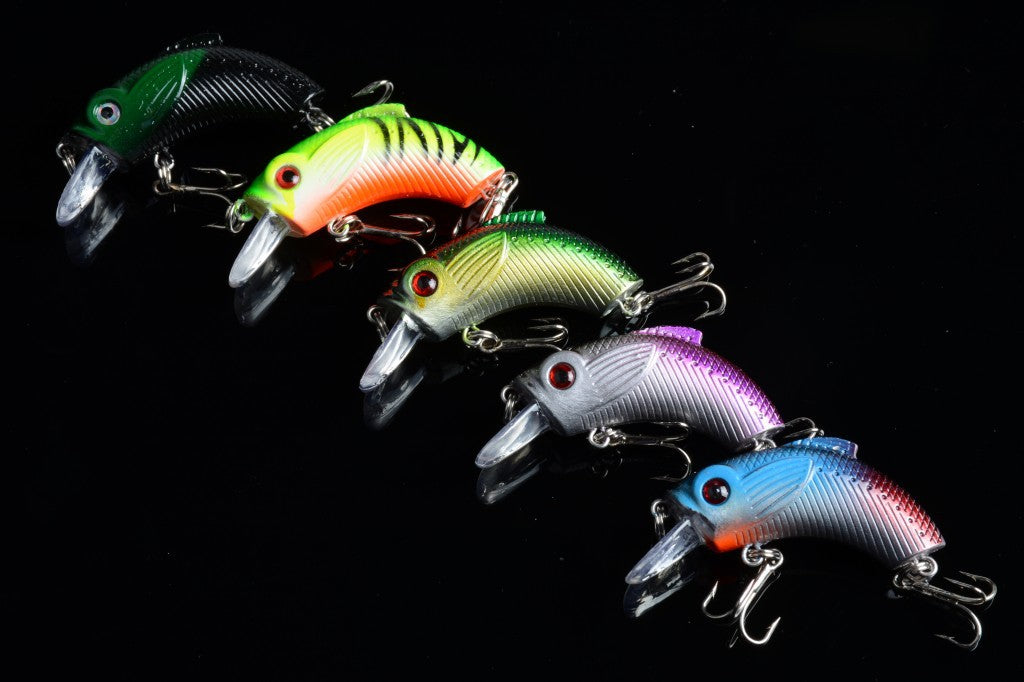 5x 5.5cm Popper Crank Bait Fishing Lure Lures Surface Tackle Saltwater