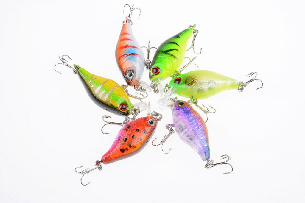 6x 4.5cm Popper Crank Bait Fishing Lure Lures Surface Tackle Saltwater