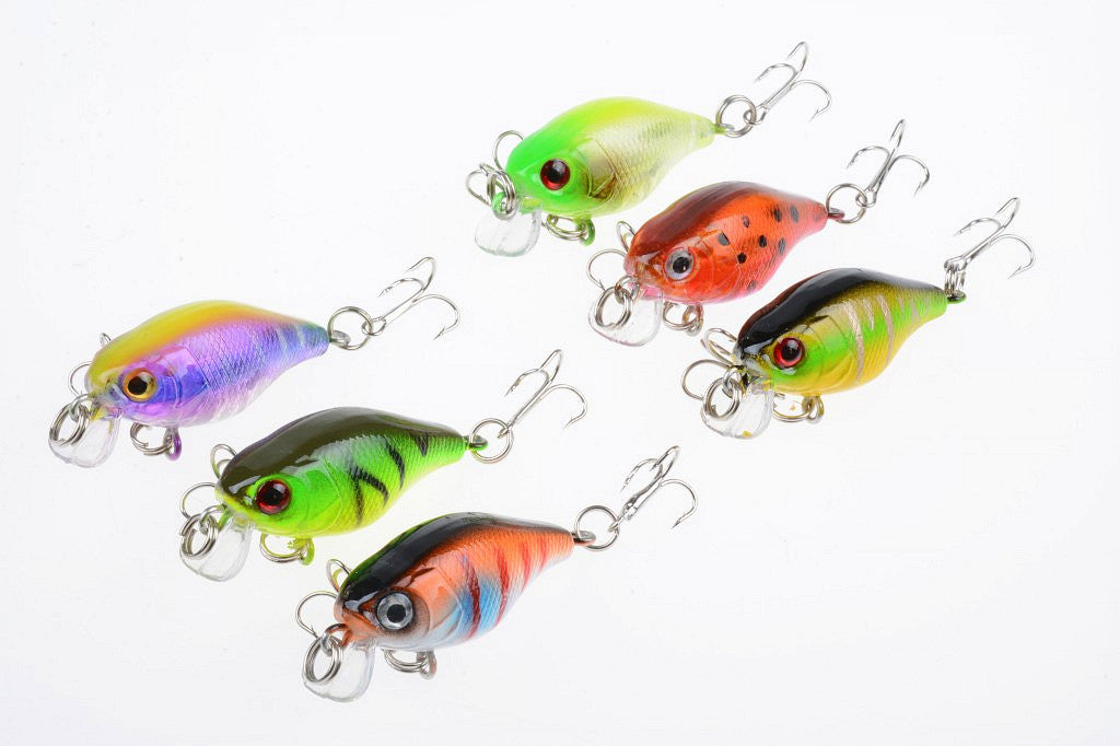 6x 4.5cm Popper Crank Bait Fishing Lure Lures Surface Tackle Saltwater