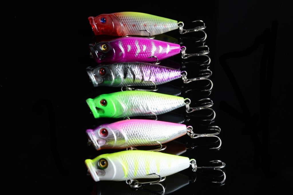 6X 6.5cm Popper Poppers Fishing Lure Lures Surface Tackle Fresh Saltwater