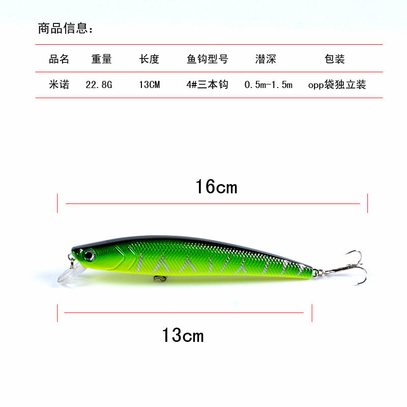 5x Popper Minnow 13cm Fishing Lure Lures Surface Tackle Fresh Saltwater