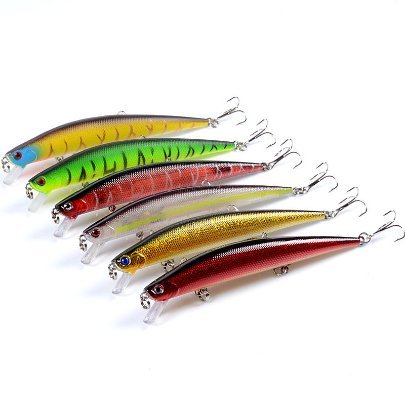 6x Popper Minnow 12.5cm Fishing Lure Lures Surface Tackle Fresh Saltwater