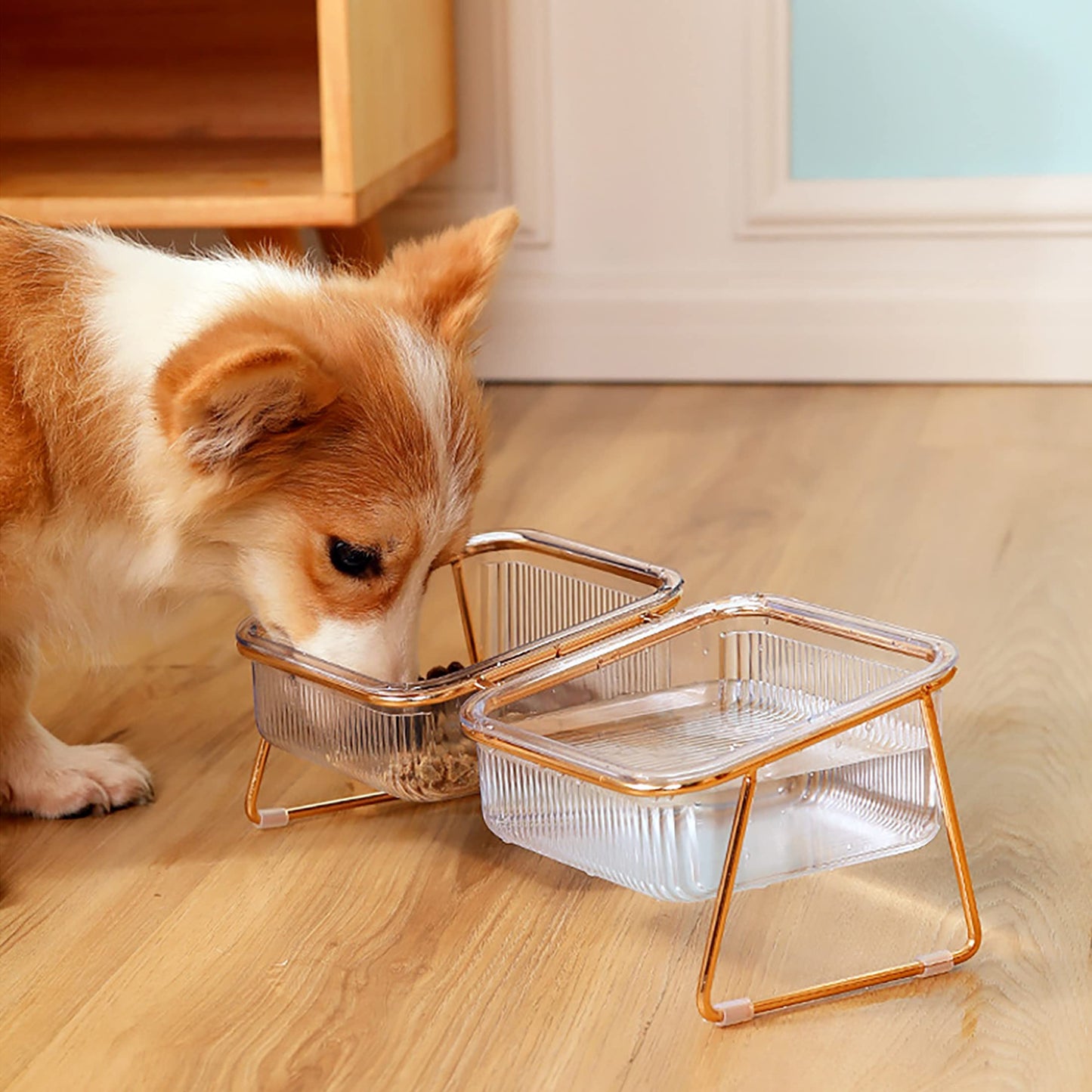 Pet Dog Cat Puppy Food Water Bowls Feeding Dishes 2 Large Bowl Dishwasher Safe