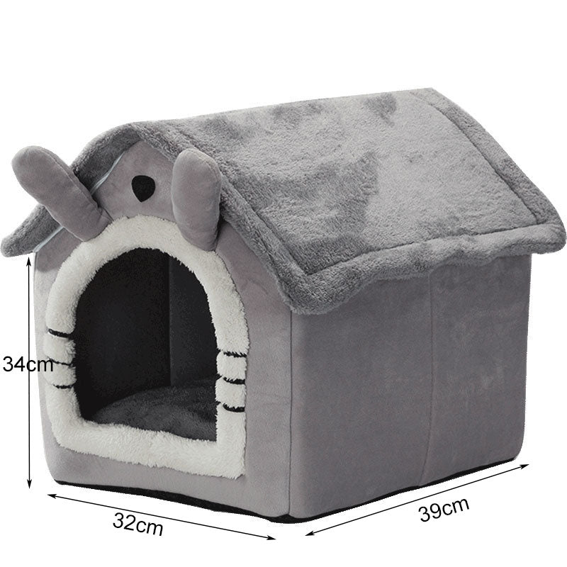 Small Dog House Bed Portable Cat Bed Removable Cushion Cat Cave, Foldable  Pets Puppy Kitten Rabbit