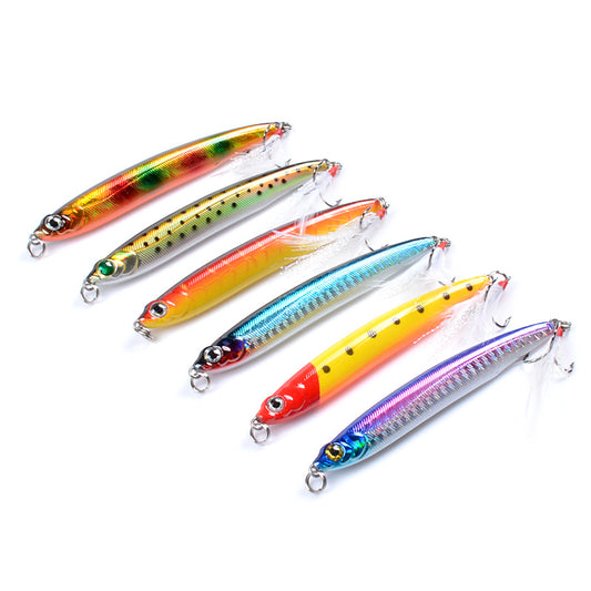 6x Popper Minnow 10cm Fishing Lure Lures Surface Tackle Fresh Saltwater