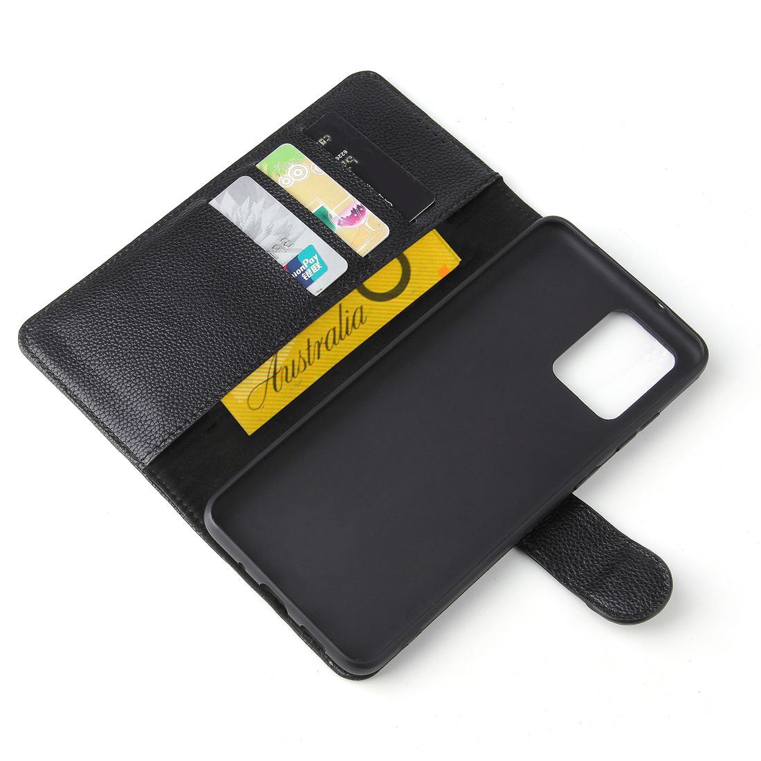 For Samsung Galaxy S20 Ultra Case iCoverLover Genuine Cow Leather Wallet Cover Black