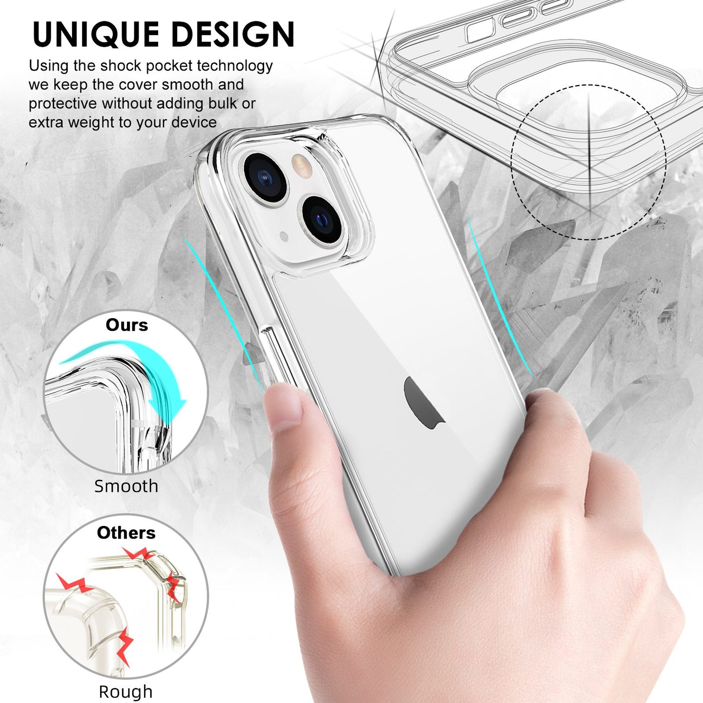 For iPhone 13 Case iCoverLover Shockproof Cover Clear