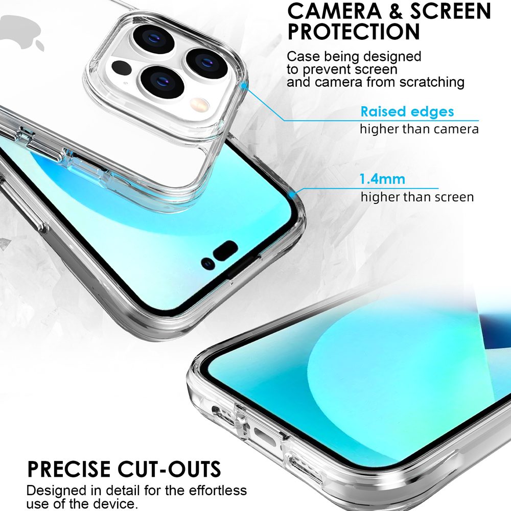 For iPhone 14 Pro Case iCoverLover Shockproof Cover Clear