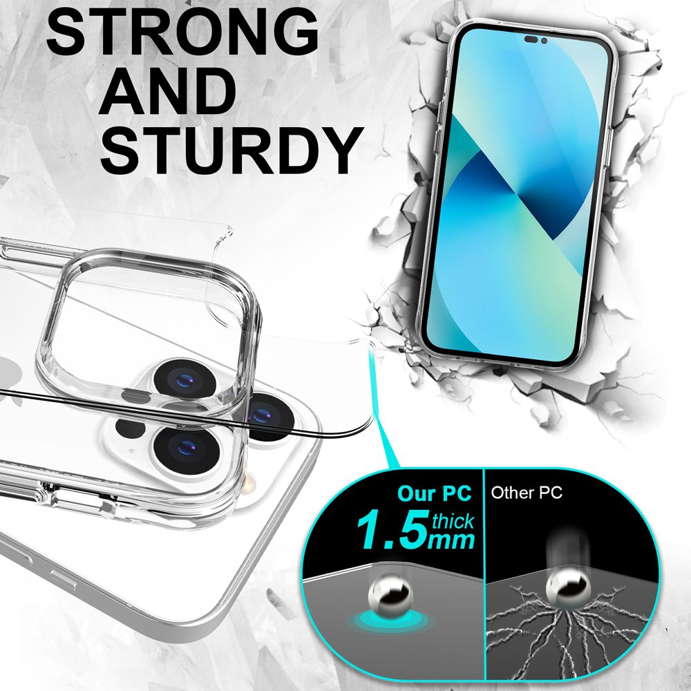 For iPhone 14 Pro Case iCoverLover Shockproof Cover Clear