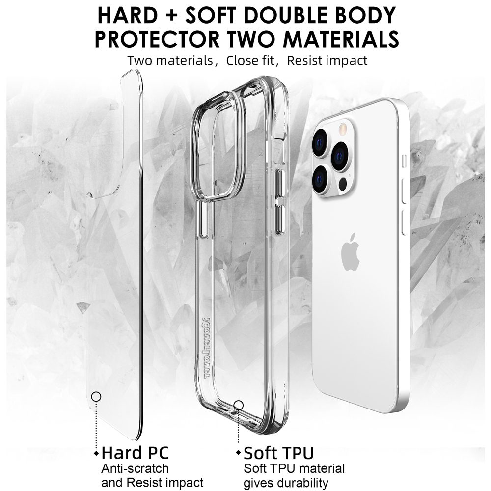 For iPhone 14 Pro Case iCoverLover Shockproof Cover Clear