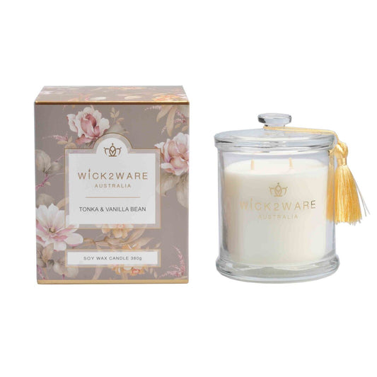 Wick2Ware Australia Scented Candle Tonka & Vanilla Bloom 380g/14.1 OZ