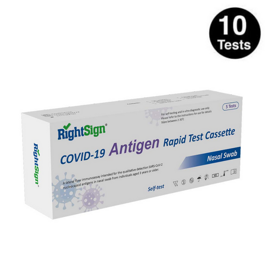 RightSign High Sensitivity Rapid Antigen Test RATs (Nasal Swab) – 10 Pack