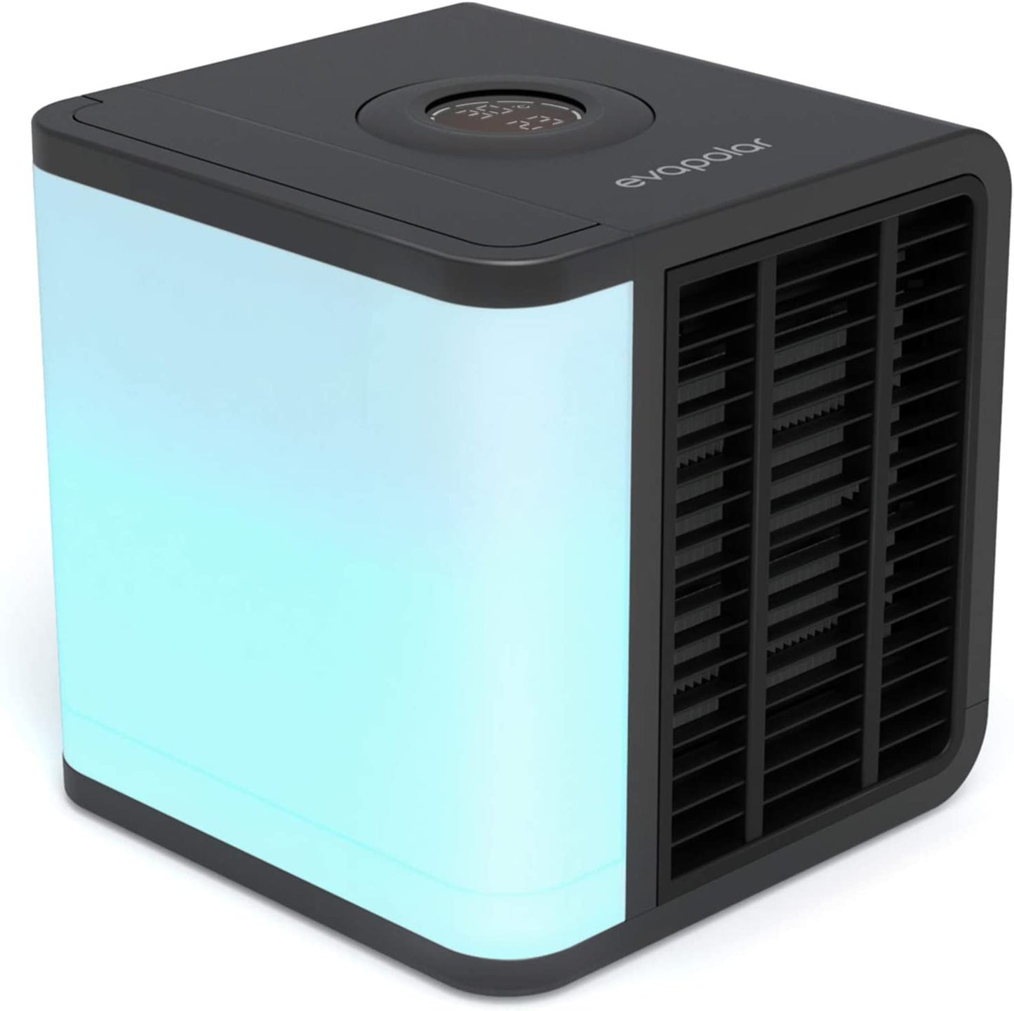 Evapolar evaLIGHT Plus Personal Portable Air Cooler and Humidifier, Desktop Cooling Fan, for Home and Office, with USB Connectivity and Colorful Built-in LED Light, Black (EV-1500)