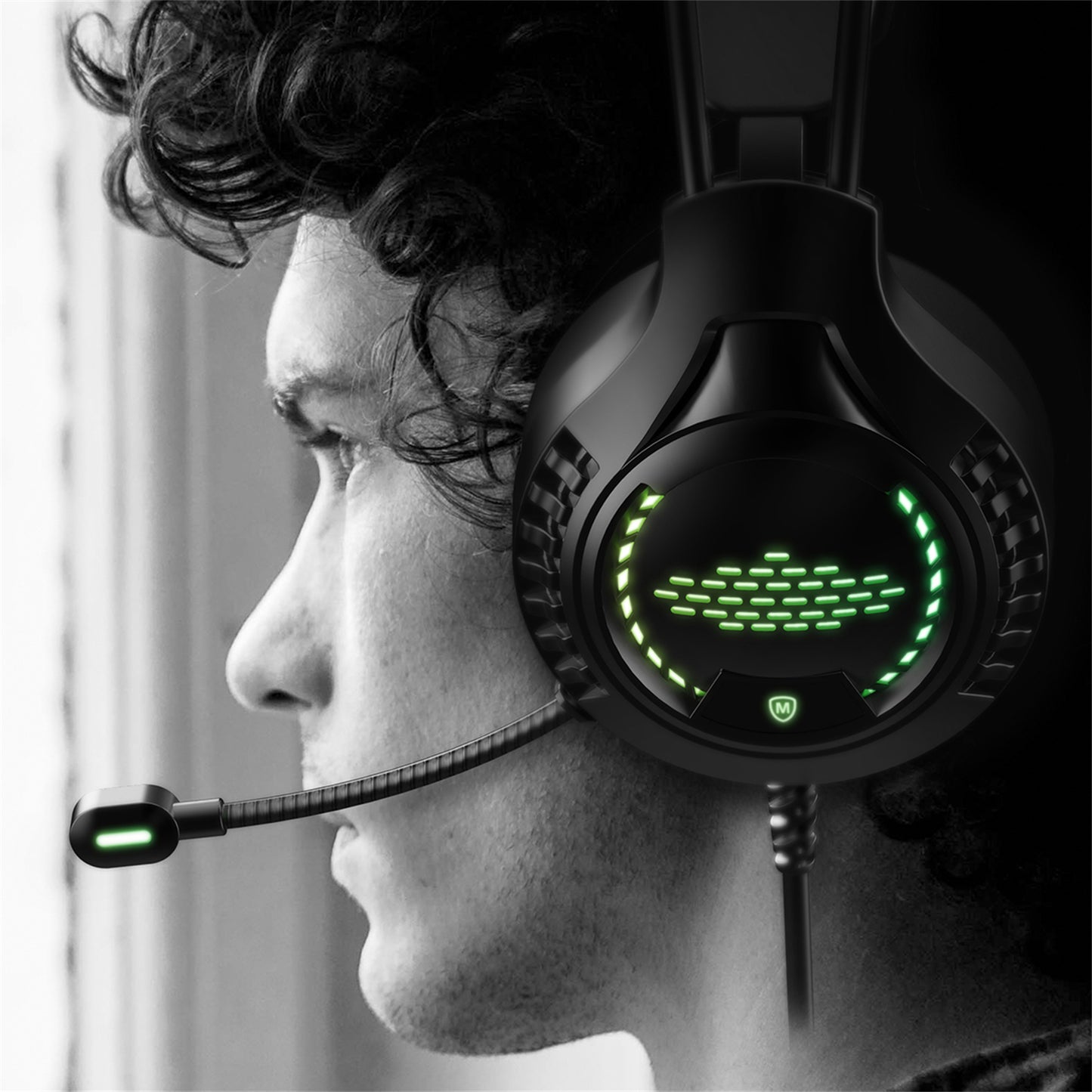 Rainbow Light Gaming Headset Flexible Microphone 7-Color Rainbow LED Lamp