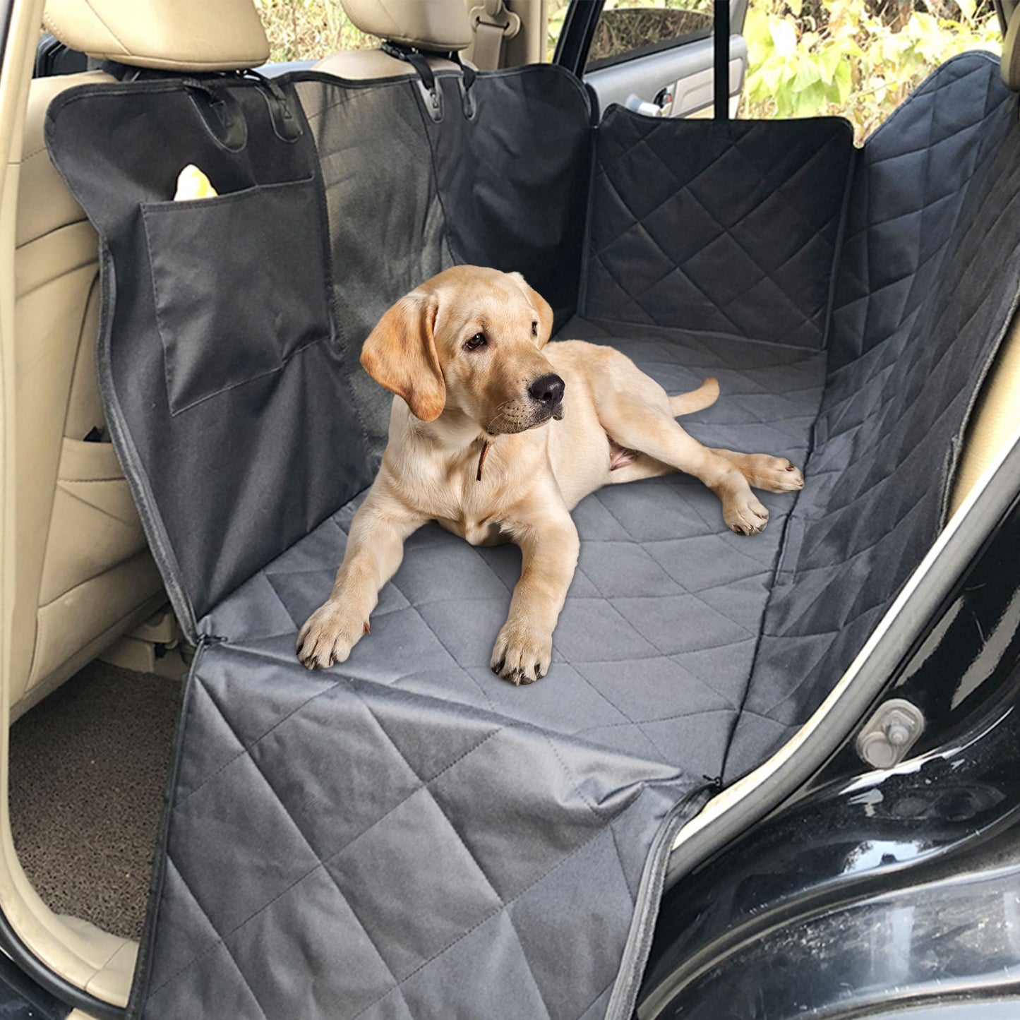 Pawfriends Pet Seat Cover for Dogs Car Back Seat  Anti Dirty Waterproof Pet Hammock Mat-L