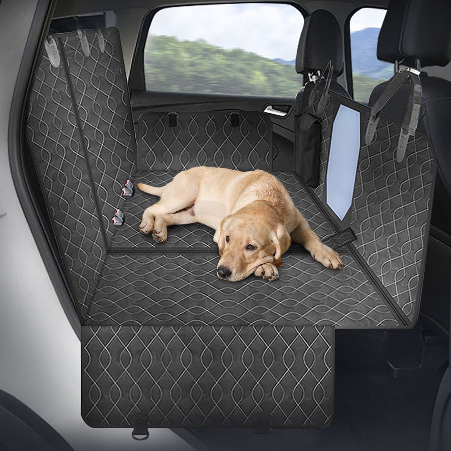 Pawfriends 4-in-1 Multi-Function Car Back Seat Cover Pet Dog Waterproof Hammock Protective