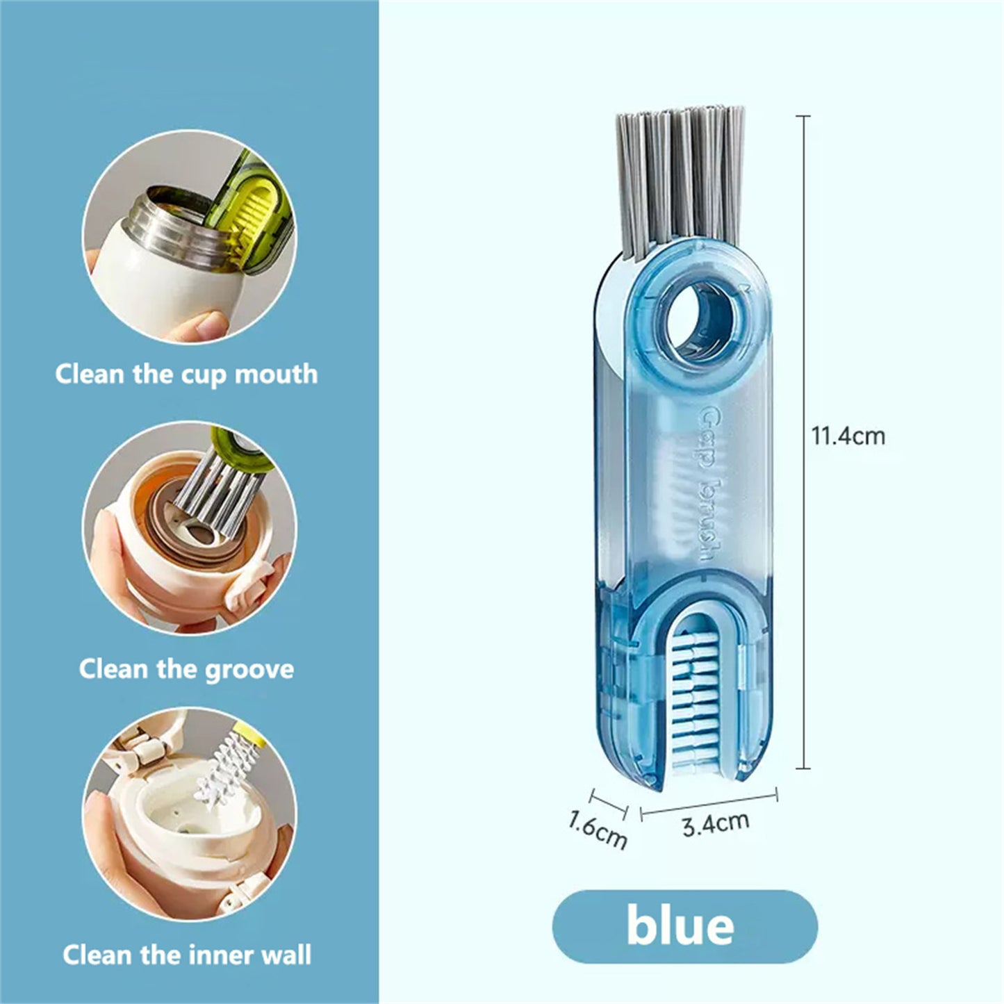 Cleanix Multi-functional Cup Cleaning Brush Bottle Nipple Cleaning Tool Three-in-one