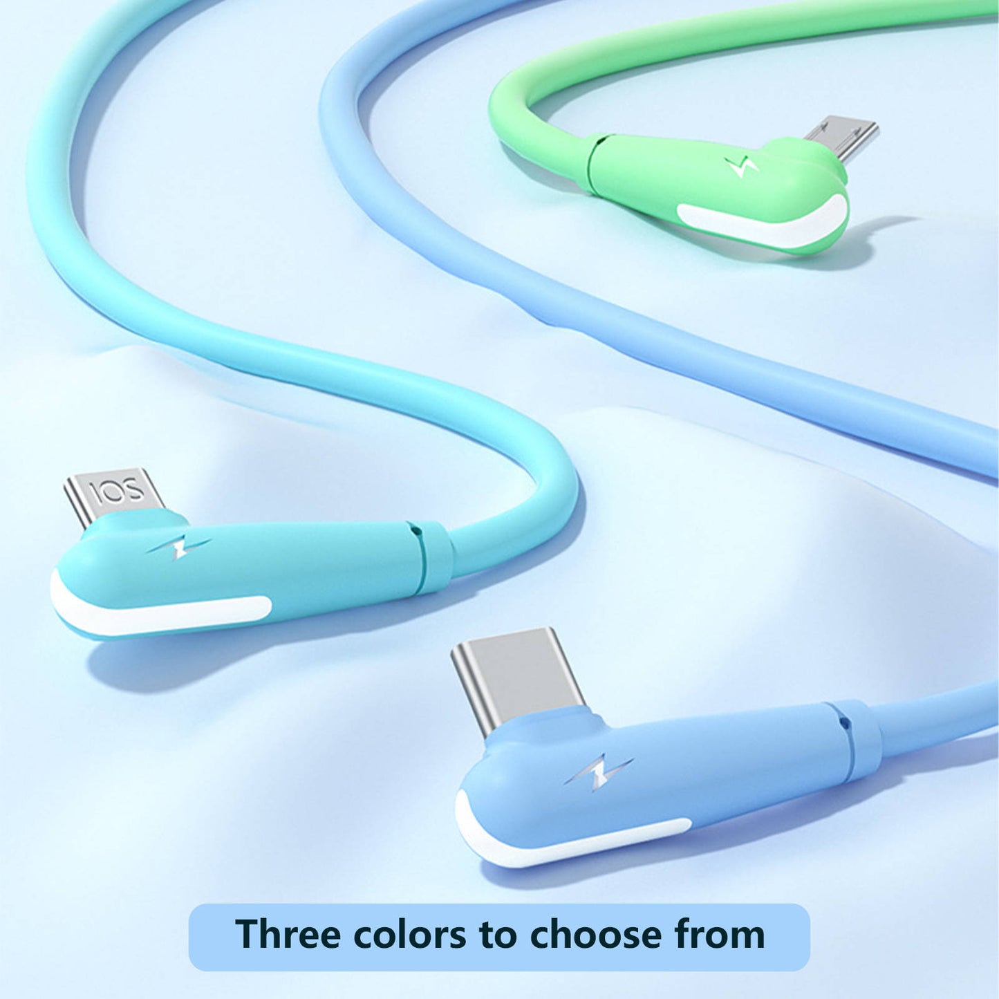 Mobax Elbow Liquid Silicone Fast Charging Three-In-One Fast Charging Data Cable