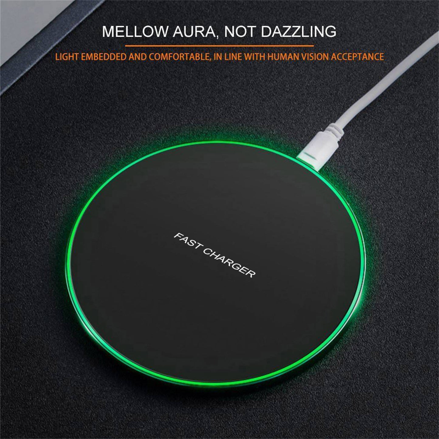 Mobax Desktop Round 10W Mobile Wireless Charger is Applicable to Apple Samsung White