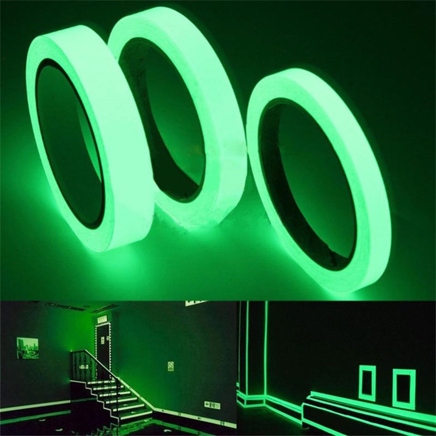 A+Living Luminous Fluorescent Decorative Glow Green Storage Stair Anti-Slip Sticker