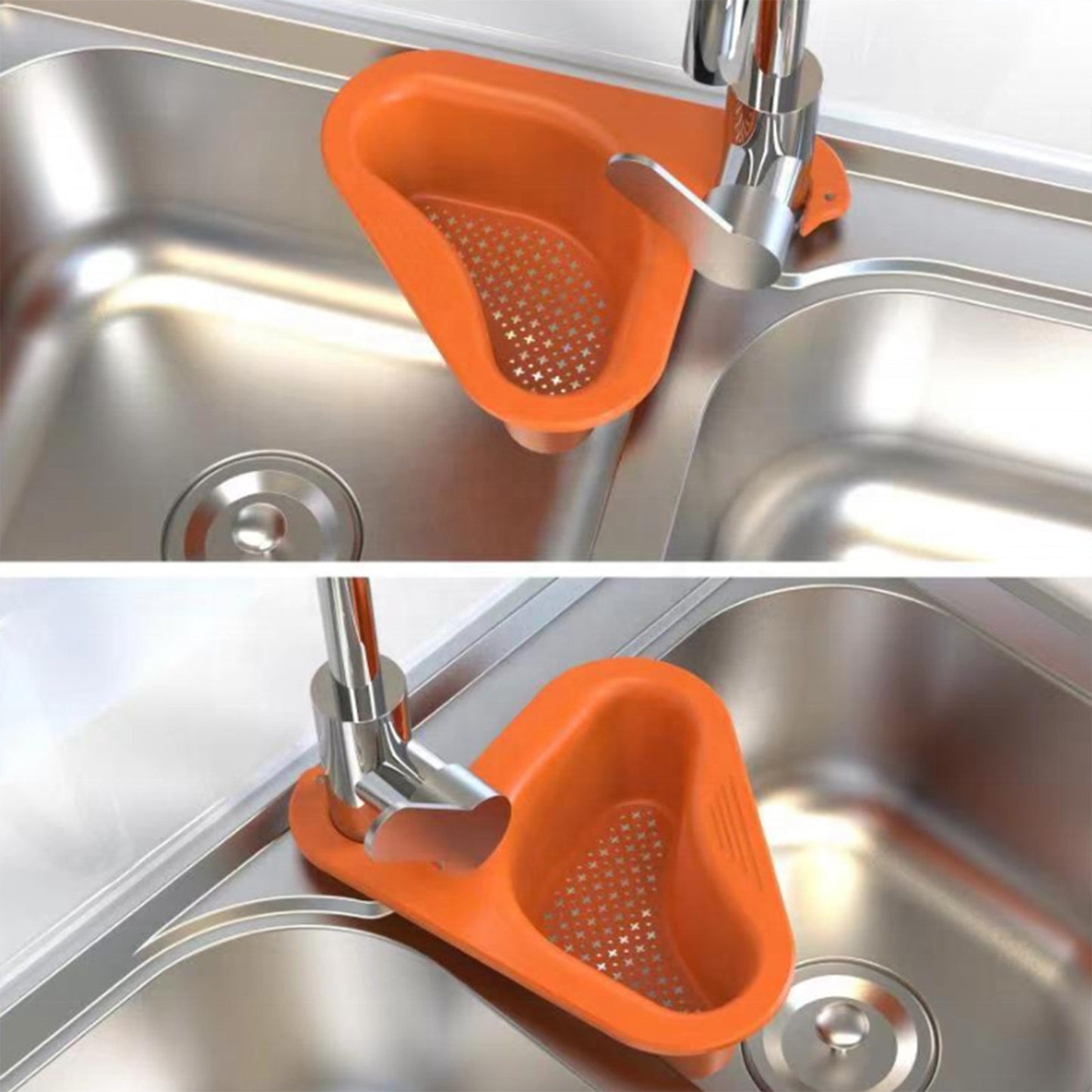 cookingstuff Triangle Kitchen Storage Drain Basket Household Sink hanging type Drain Rack