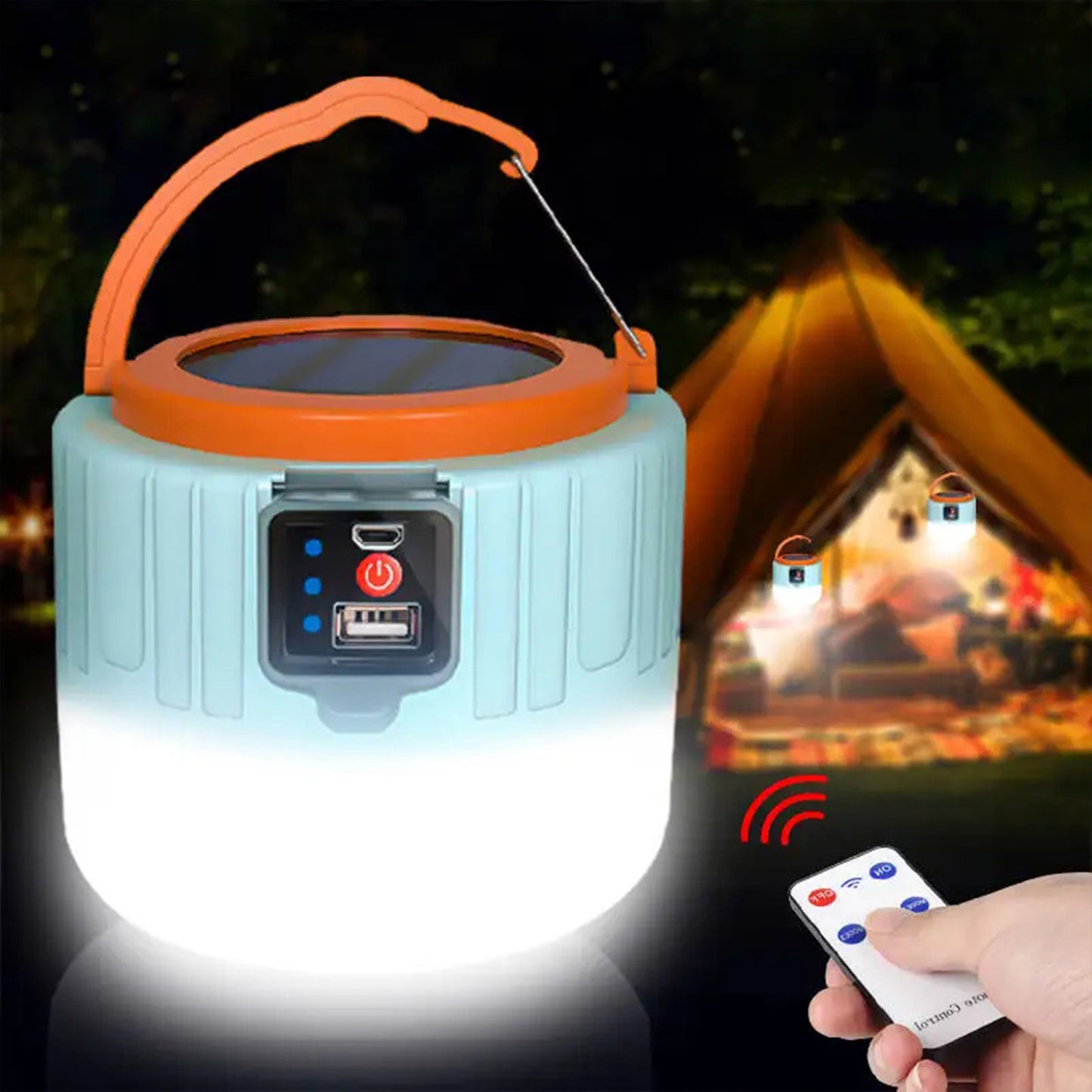 Mountgear Solar Camping Light LED USB Rechargeable Tent Lamp Waterproof Outdoor Lantern