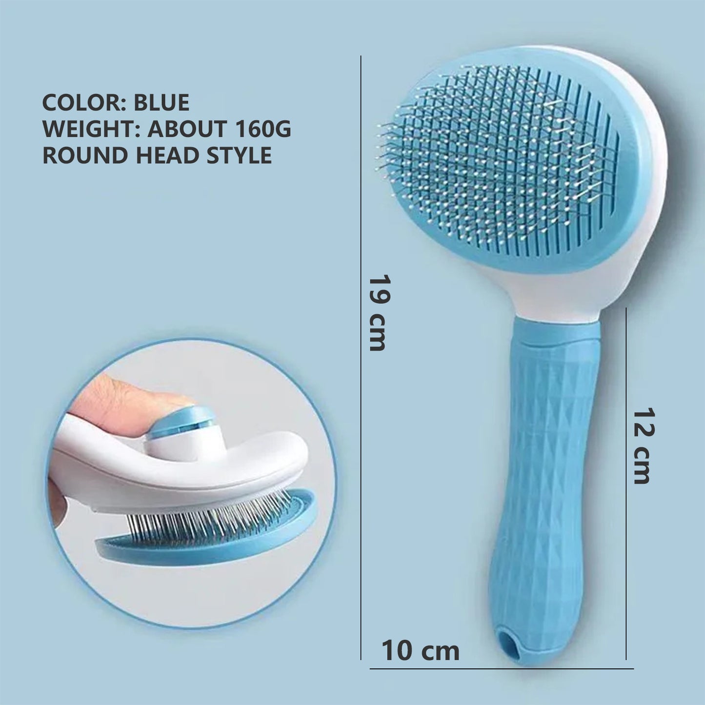 Pawfriends Pet Dog Cat Comb Brush Remove Floating Hair Hairdressing Self-Cleaning  Comb