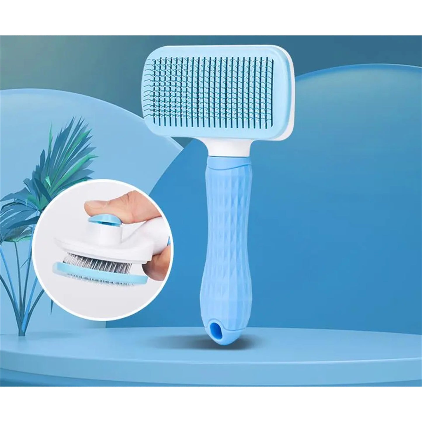 Pawfriends Pet Dog Cat Grooming Comb Brush Tool Gently Removes Loose Knots Mats Blue