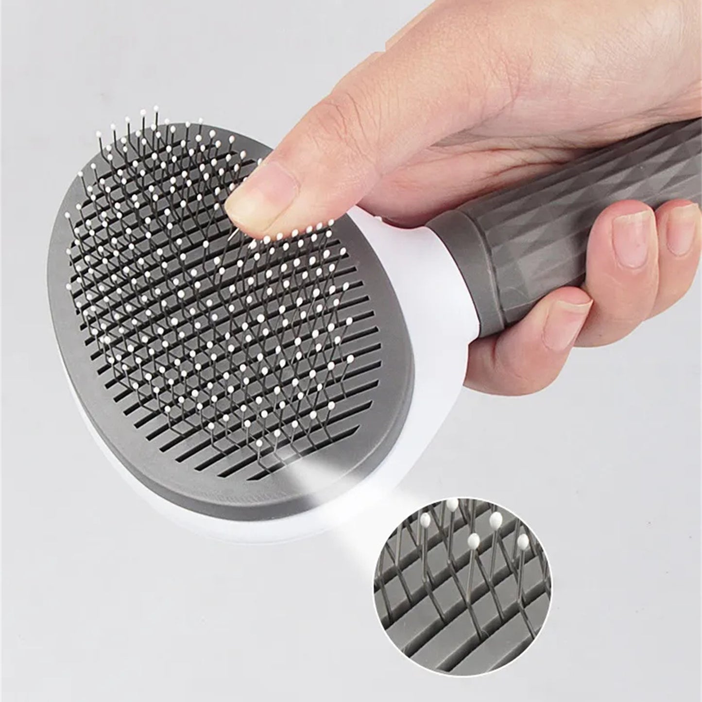 Pawfriends Pet Dog Cat Grooming Comb Brush Tool Gently Removes Loose Knots Mats Grey