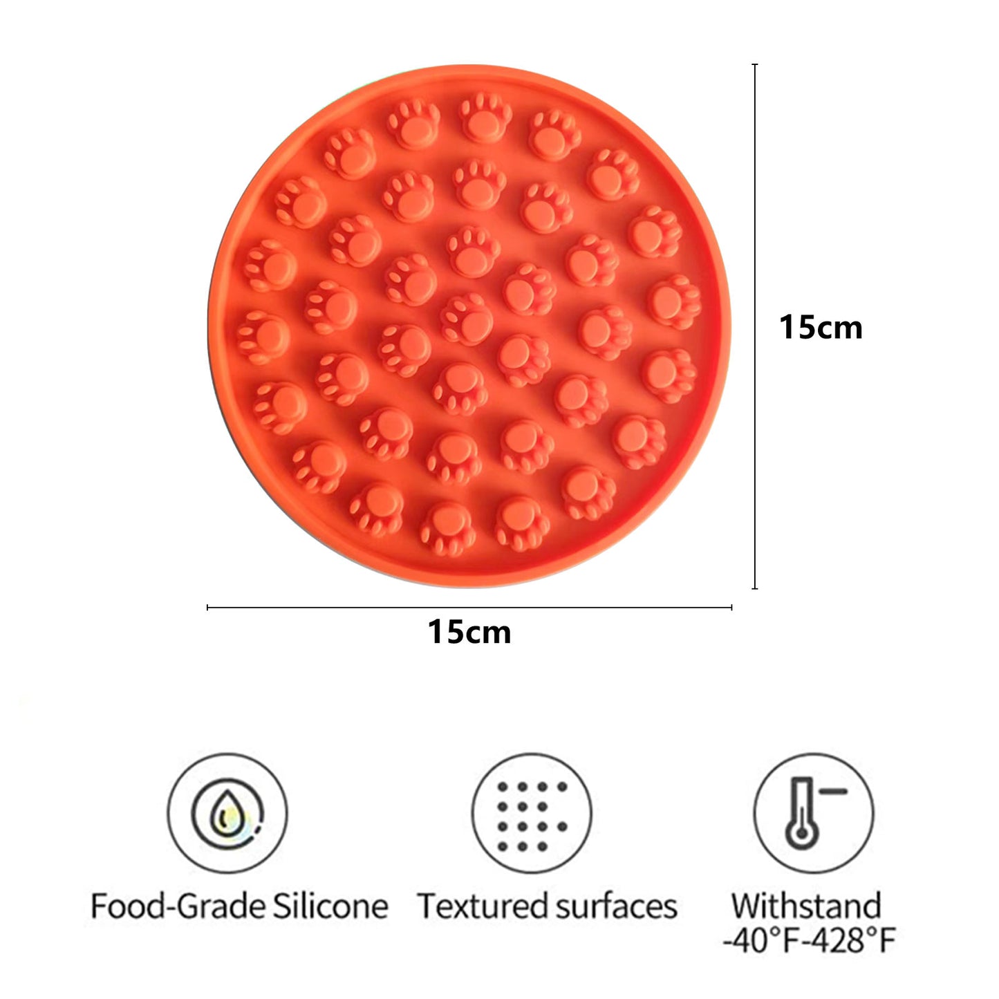 Pawfriends Silicone Dog Cat Pet Licking Pad Anti-Anxiety Slow-Feeding Licking Pad Orange