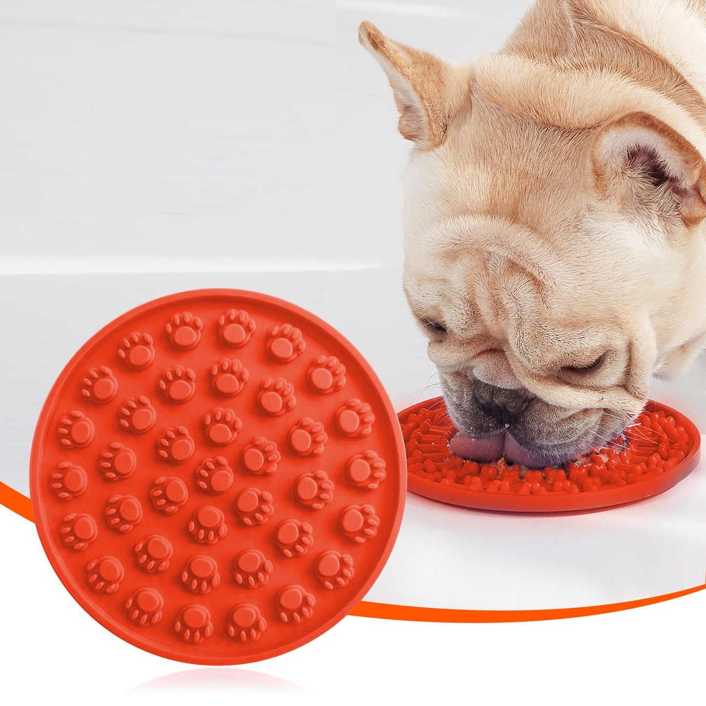 Pawfriends Silicone Dog Cat Pet Licking Pad Anti-Anxiety Slow-Feeding Licking Pad Red