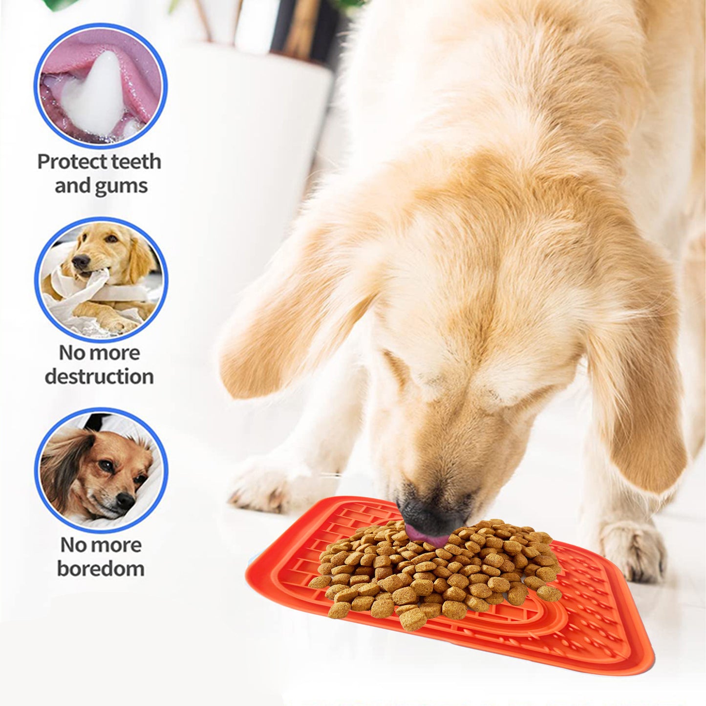 Pawfriends Asphyxia-resistant Silicone Pet Slow Food Mat Licking Mat Grooming Helper Orange