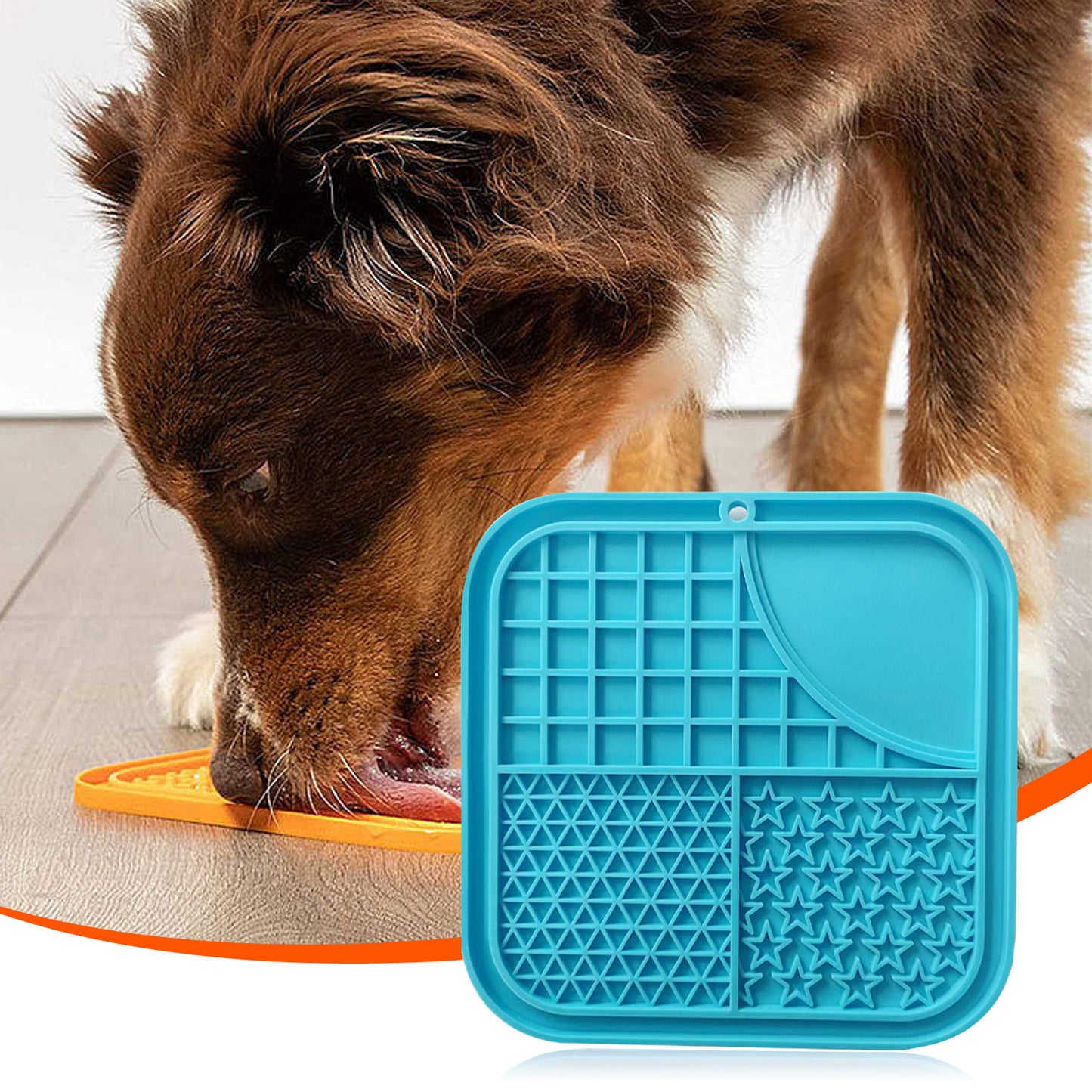 Pawfriends Silicone Dog Cat Pet Licking Pad Anti-Anxiety Toy Slow-Feeding Licking Pad Blue